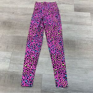 Vibrant Leopard Print Leggings by First Step Gym Clothes.  Size XS